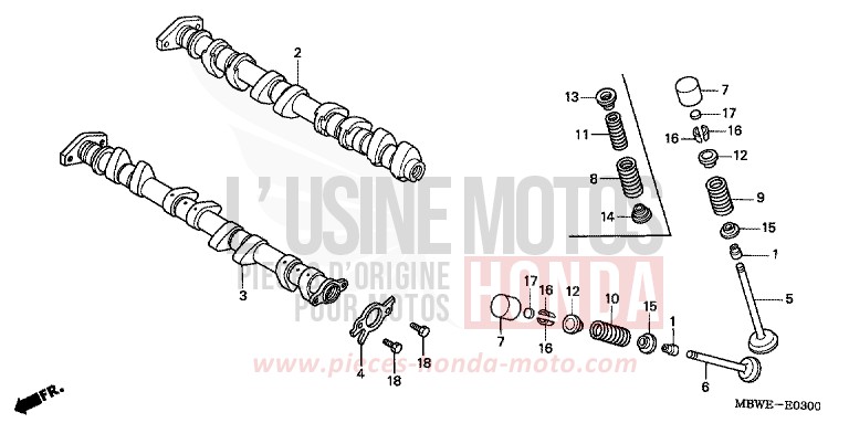 CAMSHAFT/VALVE for CBR600F VR Special PEARL FLASH YELLOW (Y163B) from 2002